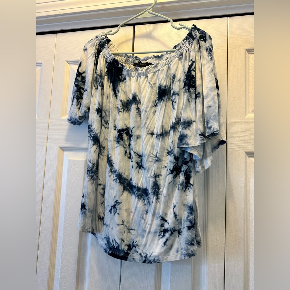 Ashley Stewart Signature Tie Dye Peasant Top 14/16